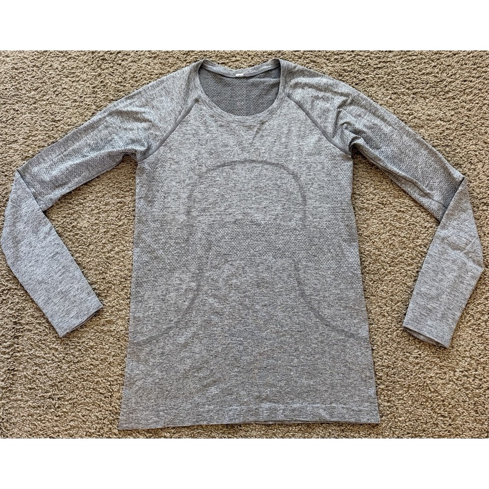 Lululemon Swiftly Tech 2.0 Long Sleeve Shirt Womens Size 6 Hip Length Gray